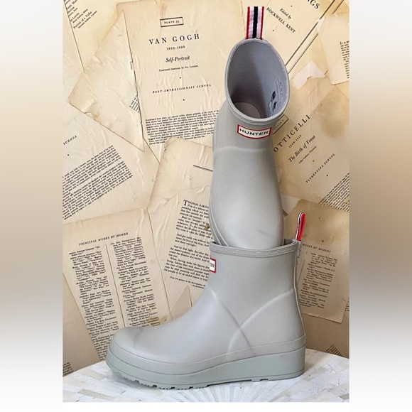 Hunter Shoes - Free People Hunter Play Short Nebula Wellies Boot Matte Zinc Gray